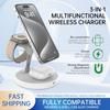 T269D 15W Magnetic Wireless Charger Phone Watch Earphone Fast Charging Station with Night Light