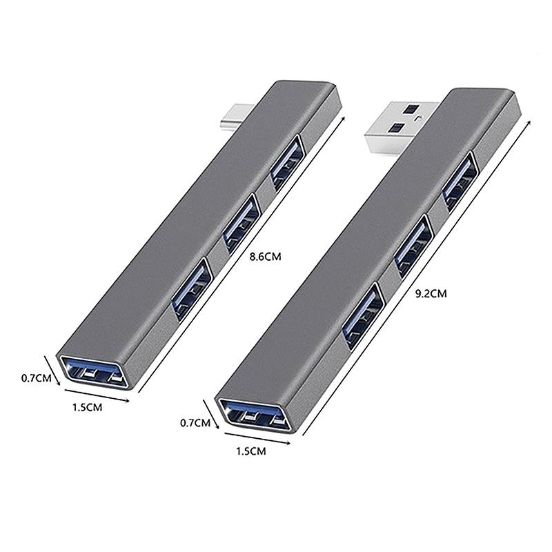 Universell 4 i 1 USB-C Hub 3.0 USB-dokkingstasjon Høyhastighets splitter OTG-adapter for bærbar PC Datamaskintilbehør