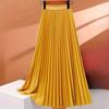 Women's Haute Couture Pleated Skirt with A Drooping Feeling, Solid Color Large Hem Pleated Skirt