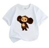 Cute Cheburashka Printed Kids Unisex Crew Neck Short Sleeve T Shirt, 100% Cotton Soft Casual Tees for Boys Breathable Lightweight Summer Basic Tops