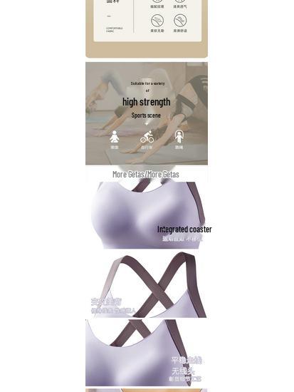 Women's High-Impact Shockproof Sports Bra with Strappy Back