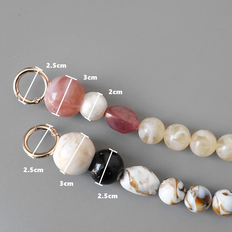 New Phone Accessory Brown Acrylic Resin Bead Parts Handcrafted Wristband Cute Phone Case Strap Women Phone Handle Chains