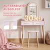 Kids Vanity Table Set 2 in 1 with LED Mirror for Girls Pink