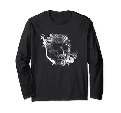 Vinyl LP Record Skull Wave Vinyl Long Sleeve - T-Shirt