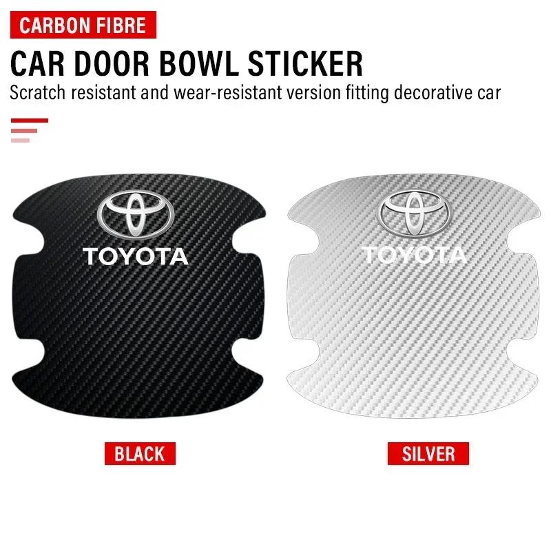 4 stk/sett Bil Dørhåndtak Anti-ripe Klistremerke Karbonfiber For Toyota TRD RAV4 Avensis Yaris Levin Reiz Crown Vios Tilbehør