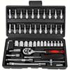 46pcs Multi-Functional Auto Repair Wrench Set Universal Manual Tool Box Small Hand Tools Including Socket Set