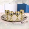 2pcs/Lot, Russian Retro Spirit Wineglass, European Style Liquor Cup, High-end Goblet, Alloy Small Wine Glass, Wine Set for Home
