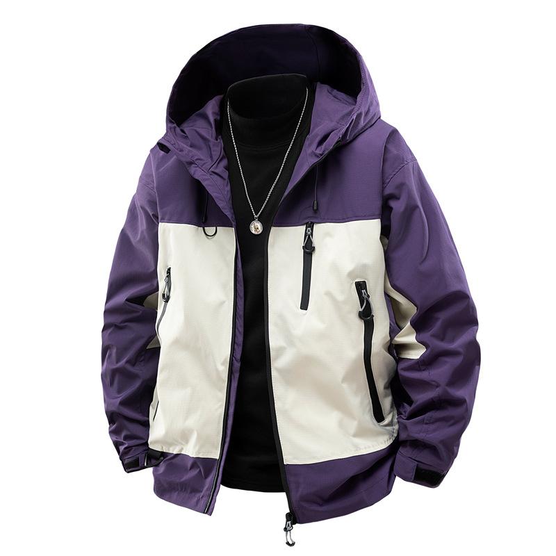 OO Fleece Thickened Jacket Men's Loose Trend Outdoor Waterproof Casual Retro Hooded Jacket Men