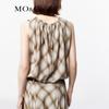 MO&Co. Silk Blend Gradient Plaid A-line Top
