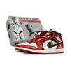 Air Jordan 1 Mid Top Vintage Basketball Shoes Unisex Red Black White DQ8426-105(Team17-)