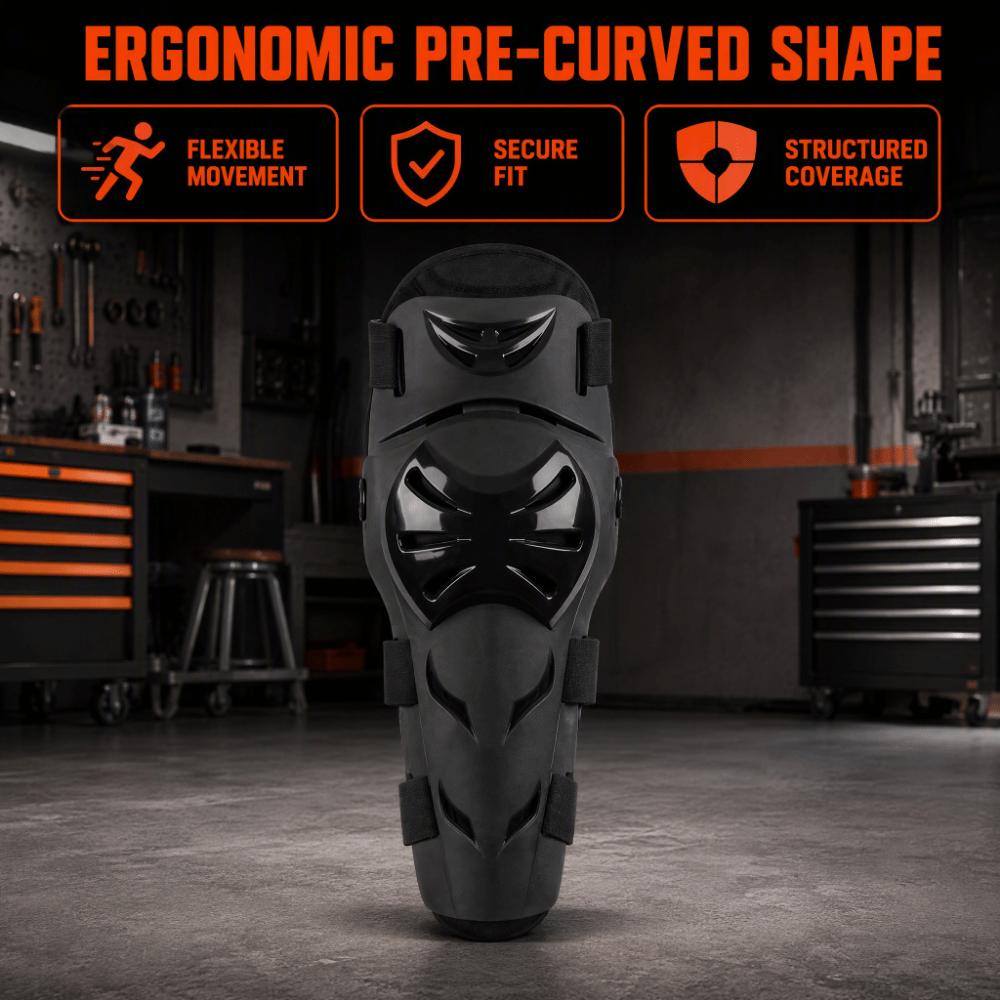 4pcs Black Motorcycle Knee Pad PE Shell Protective Armor Set Motocross Knee Elbow Guards  Cycling