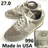 USED/996 Vintage Sneakers USA Made Size 27.0 Gray Trainers