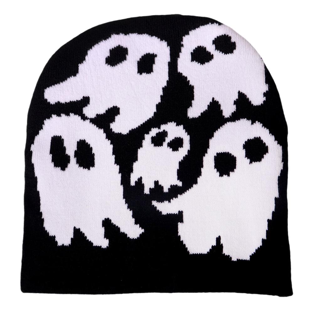 Knitted Skull Hat for Adult Autumn Skull Knitted Versatile Winter Party Photography Props Cartoon  Pattern