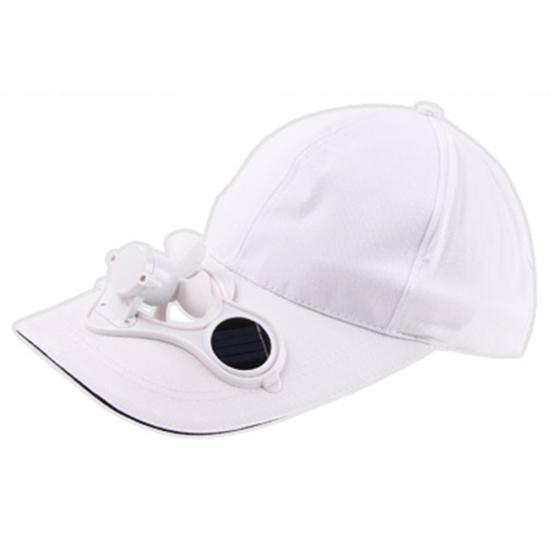 

Summer Unisex Outdoor Sports Baseball Cooling Fan with Solar Power Caps Hats белый
