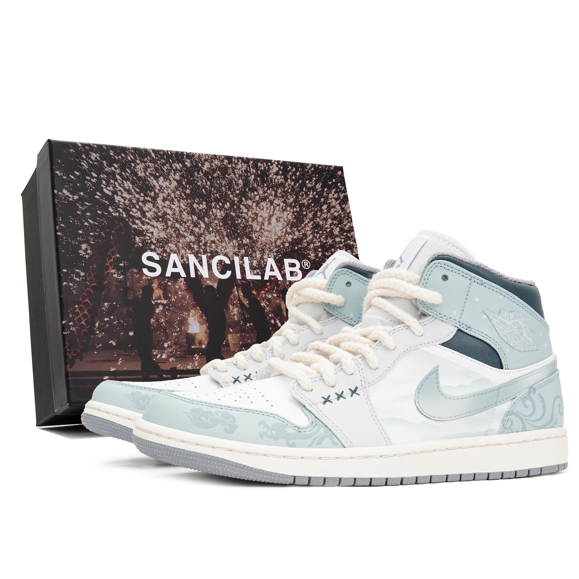 

Jordan Air Jordan 1 High top Vintage Basketball Shoes Men s Turquoise 554724-135(Teamp-S-BOX) 44.5