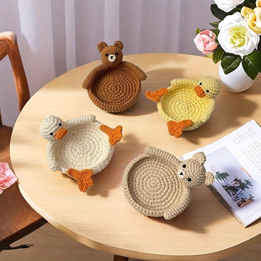 Chic Crochet Drink Coaster -  Handmade, Absorbent, Protects Tabletops From Coffee & Beverage Cups - Available In 4 Colors - Perfect for Home