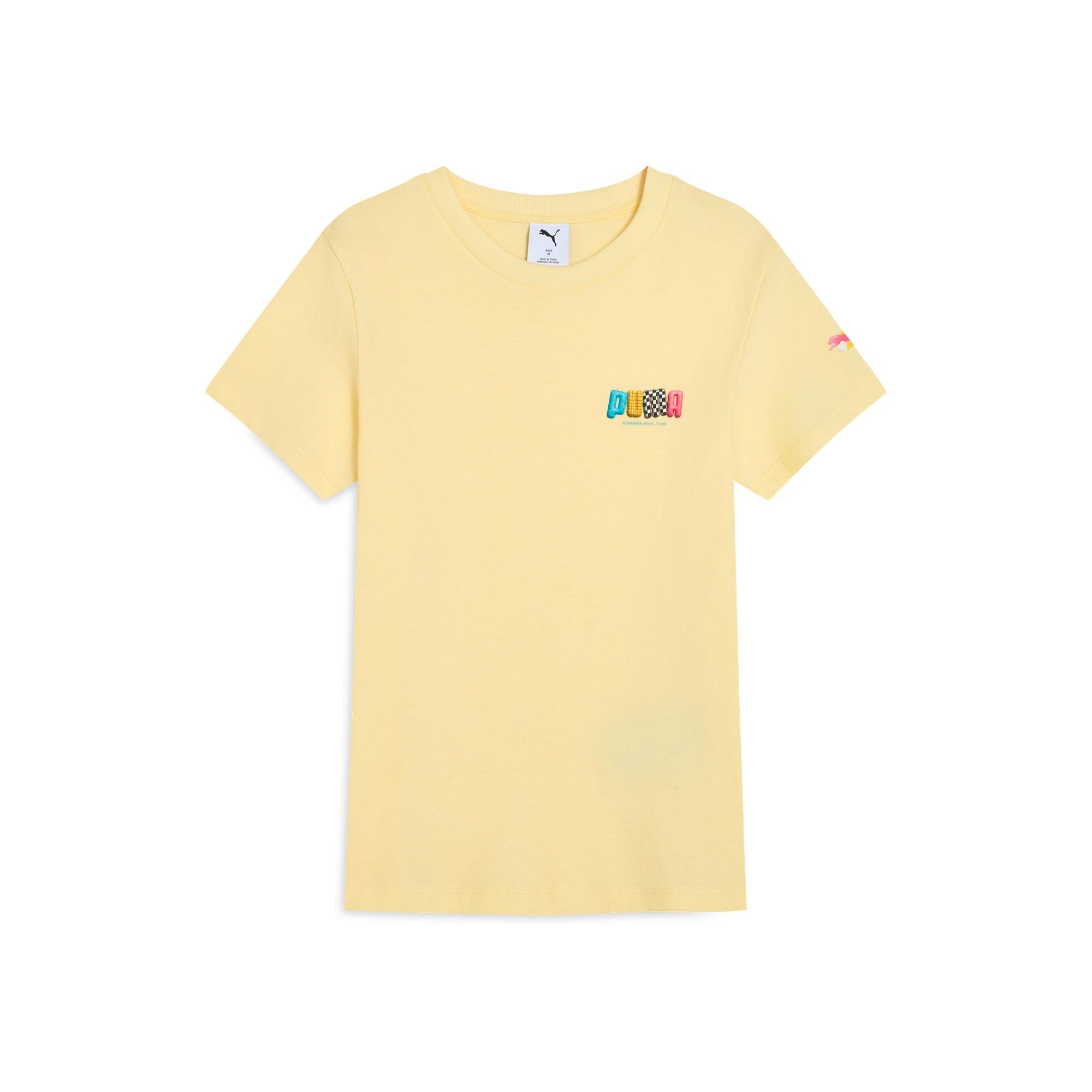 

New PUMA Graphic Drop Shoulder Sleeve T Shirt Women s Cream Vanilla 33 632985-33 S (155/80A)