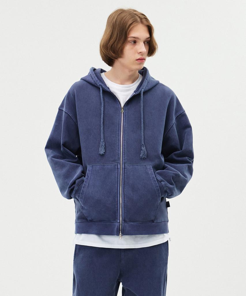 Topboy [2Pack] Weight Pigment Two-Way Oversized Zip-Up Hoodie (Type B)