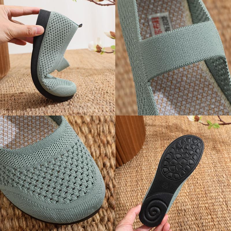 Women's shoes spring and summer cloth shoes round head soft sole non-slip breathable lightweight casual shoes versatile flying woven shoes