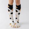 College Style Thicken Coral Fleece Cat Paw Calf Socks For Women Autumn Winter Warm Long Tube Socks Home Sleeping Floor Socks