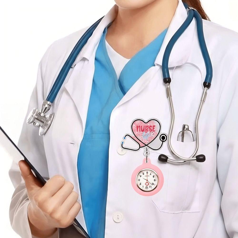 New PVC Retractable Watch Brooch Cute Appearance Lovely Cartoon Nurse Watch Colourful Doctor Pocket Watch Nurse Gifts