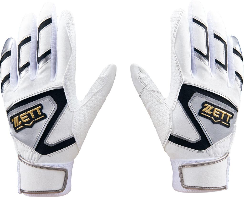 ZETT Baseball Batting Gloves Zero One Stage Batting Gloves Silver x White JM BG19202J Boys' Boys' (1311)