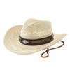 New straw hat men's and women's spring and summer outdoor travel visor hat big brim western cowboy hat Tibetan jazz hat