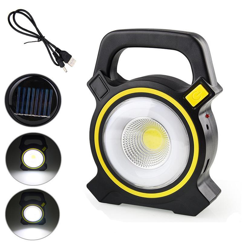 Outdoor LED Portable Lantern Tent Light COB Work Lamp Solar Emergency Spotlight Rechargeable Floodlight for Hiking Camping Light