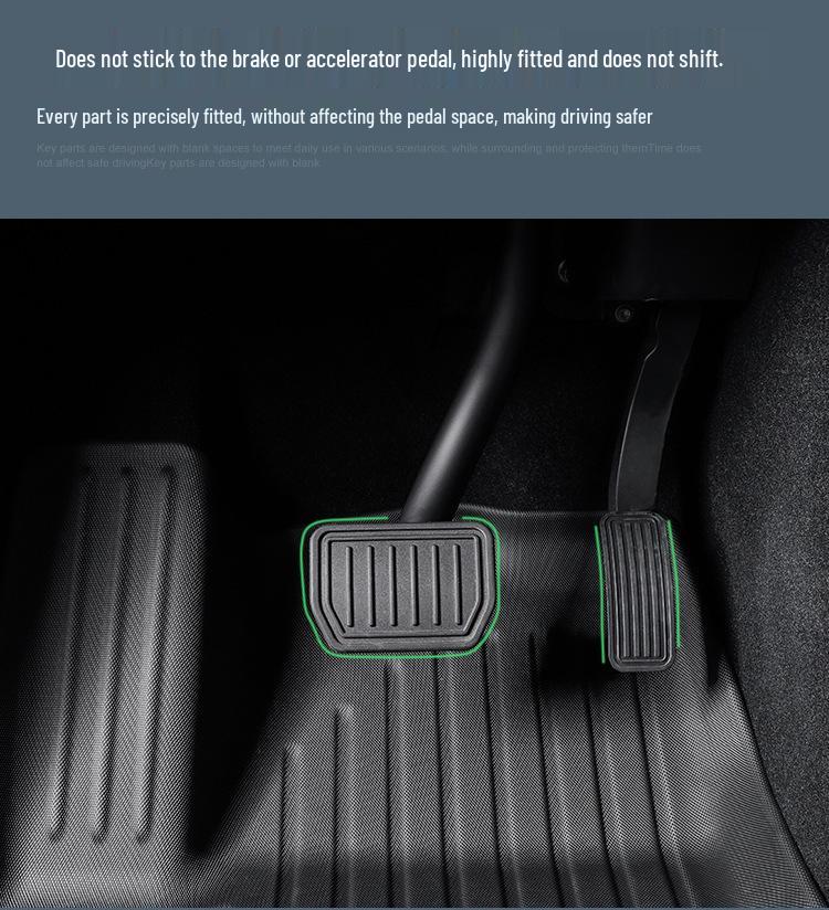 Eco-Friendly TPE Car Floor Mats for 2019-2025 Tesla Model Y, Left/Right Drive.