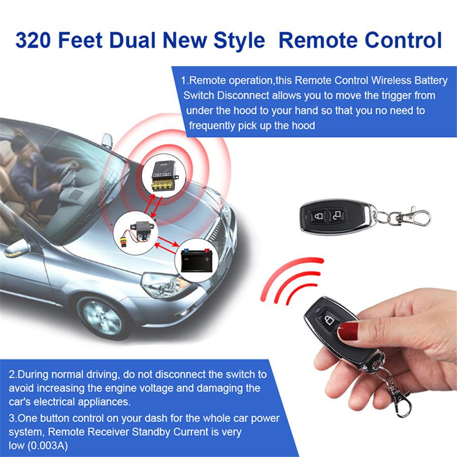 Universal Wireless 12V Car Battery Disconnect Relay Master Kill Switch Remote 1x