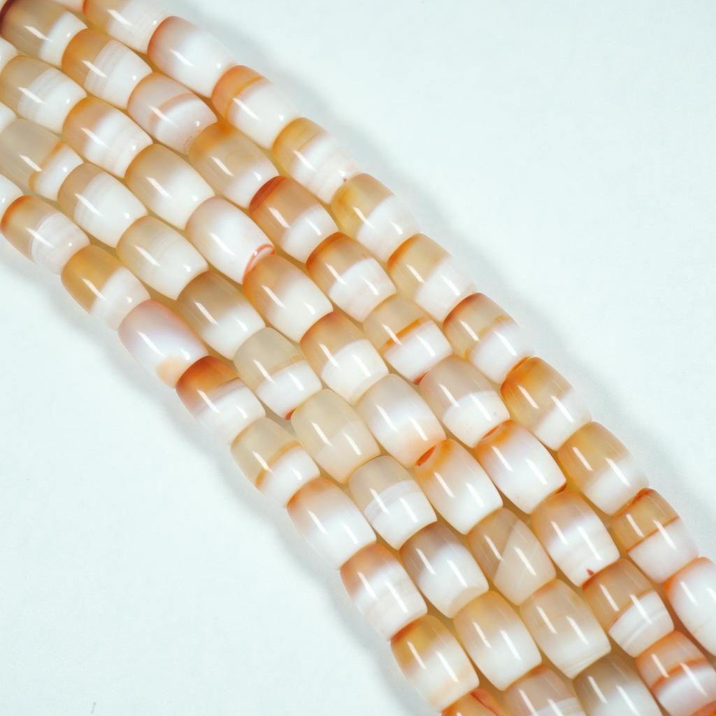 Natürliche rote Achat-Zylinderperlen mit rauer Oberfläche für DIY-Armbänder