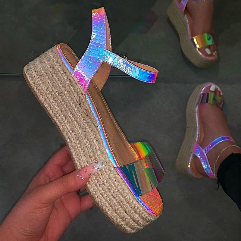 Sandalias de playa para mujer Plataforma de cáñamo Zapatos de costura  Mujeres al aire libre Damas Bling Sandalias de ocio Hebilla de ocio comprar  a buen precio — entrega gratuita, reseñas reales