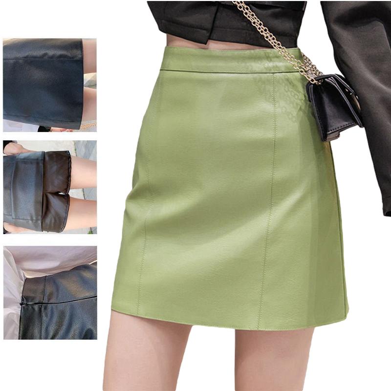 Gonna in pelle sexy Pelle PU lucida Donna Corta solida cerniera Mini Gonna  Mid Waist A-line Gonne acquista in modo economico — spedizione gratuita,  recensioni reali con foto — Joom