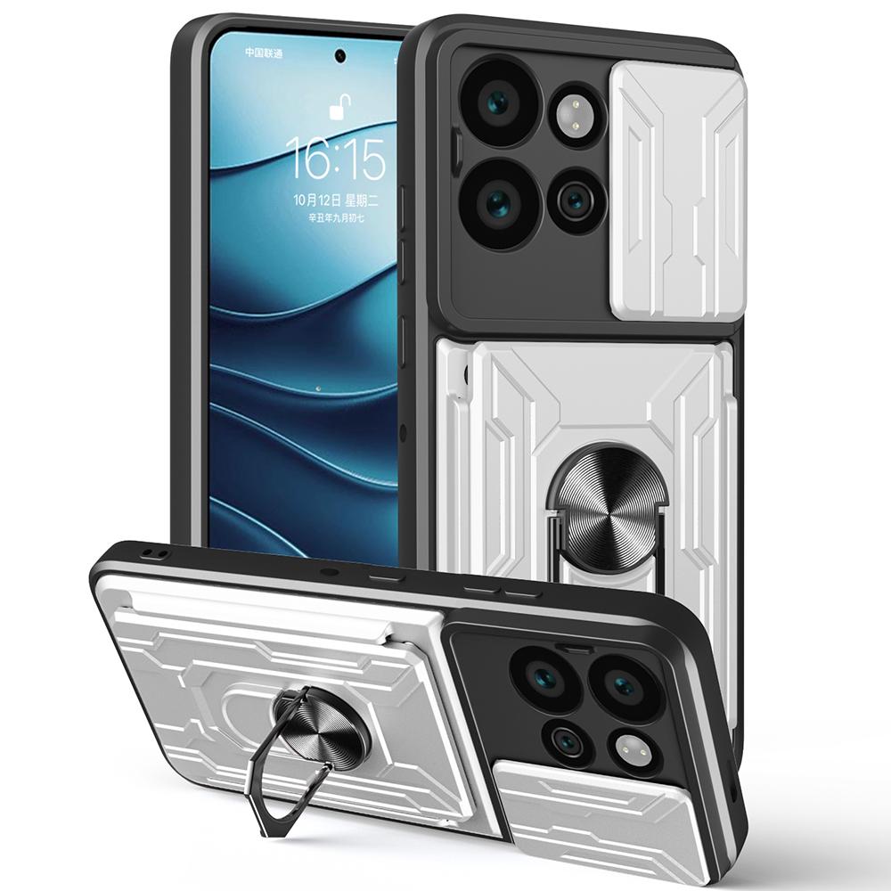 For Motorola Edge 50 Neo 5G/Moto S50 5G Case PC+TPU Kickstand Phone Back Cover with Camera Slider