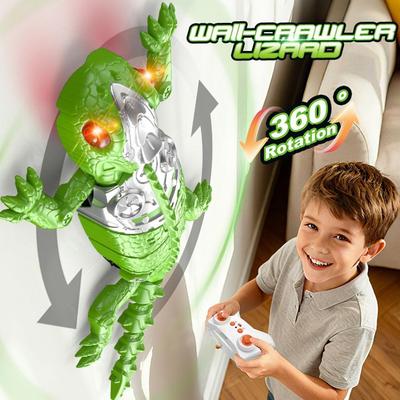 Glow-in-The-Dark Remote Control Wall Climbing Chameleon Toys, Rechargeable Indoor Wall Crawler Robot Geckos Kids Toys Xmas Gifts