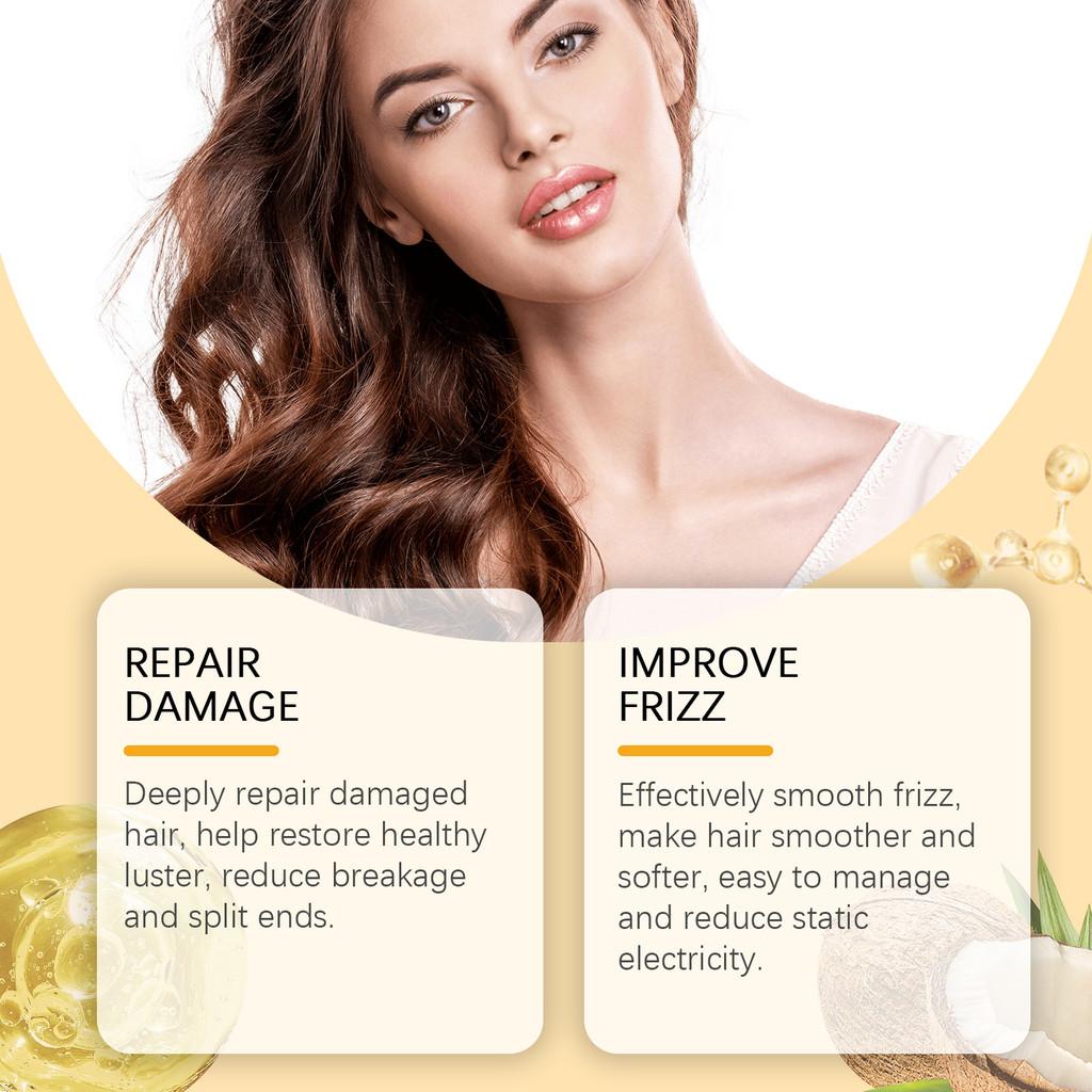 Hoegoa Coconut Oil Hair Mask For Nourishing Dry Frizzy Hair With Shiny Softness 100g