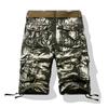 Summer Cotton Cargo Shorts Men Fashion Camouflage Multi-Pocket Casual Shorts Bermudas Knee Length Trousers Without Belt