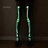 Halloween Skeleton Women Pantyhose Ghost Leg Print Contrast Color Glow at Night Luminous Thin Mesh Terrifying Anti-slip Cosplay Performance Skull