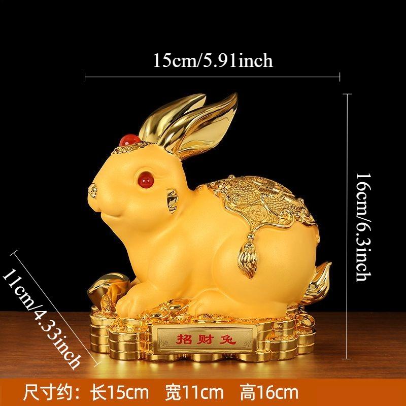 1 Stück Harz Kaninchen Sparschwein Glücksbringer Tierkreiszeichen Kaninchen Sparschwein Ornament Heimdekoration Chinesische Tierornamente Harzornament