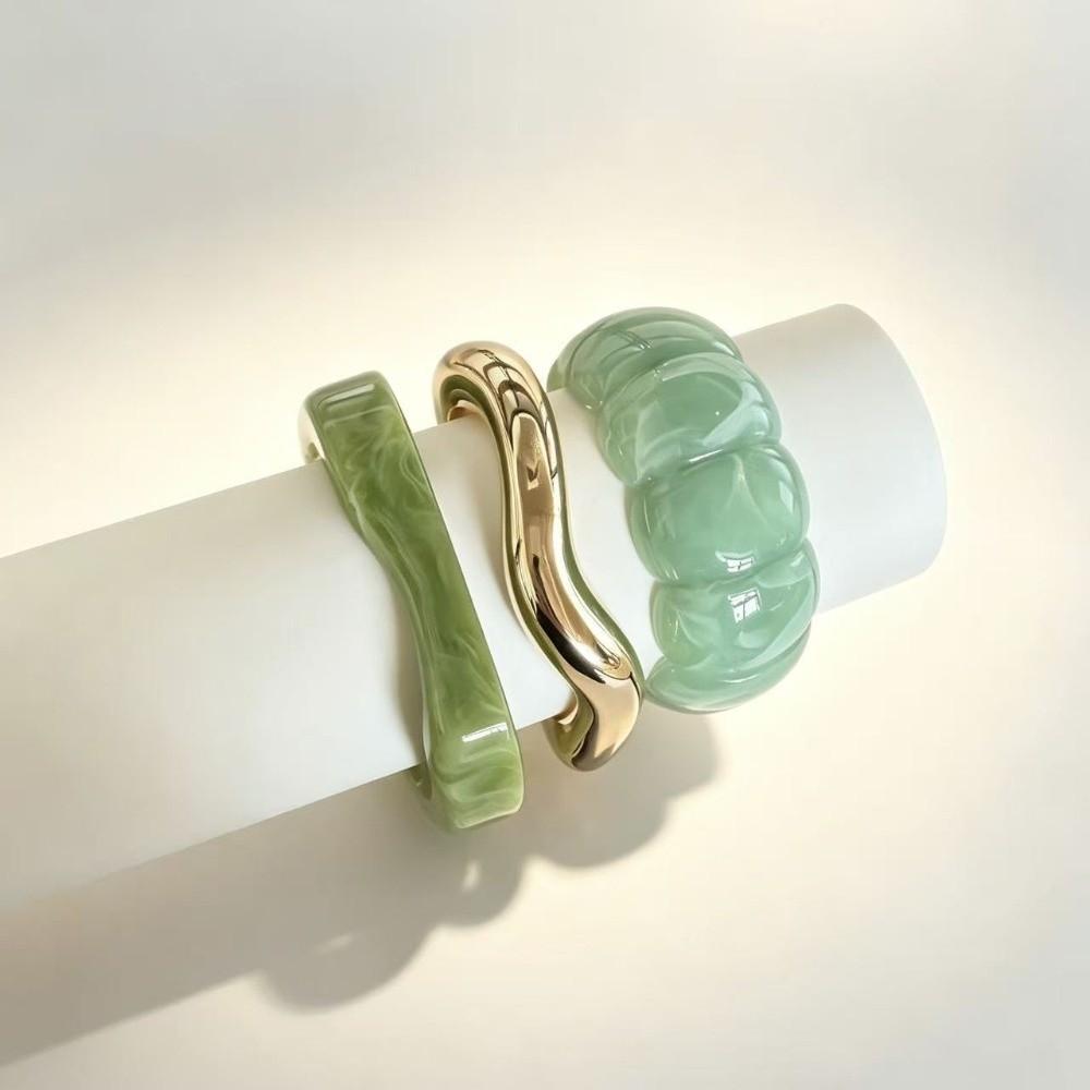 3Pcs/Set Stackable Irregular Waves Bangle Chunky Cuff Bangle Boho Bangle Bracelet for Women