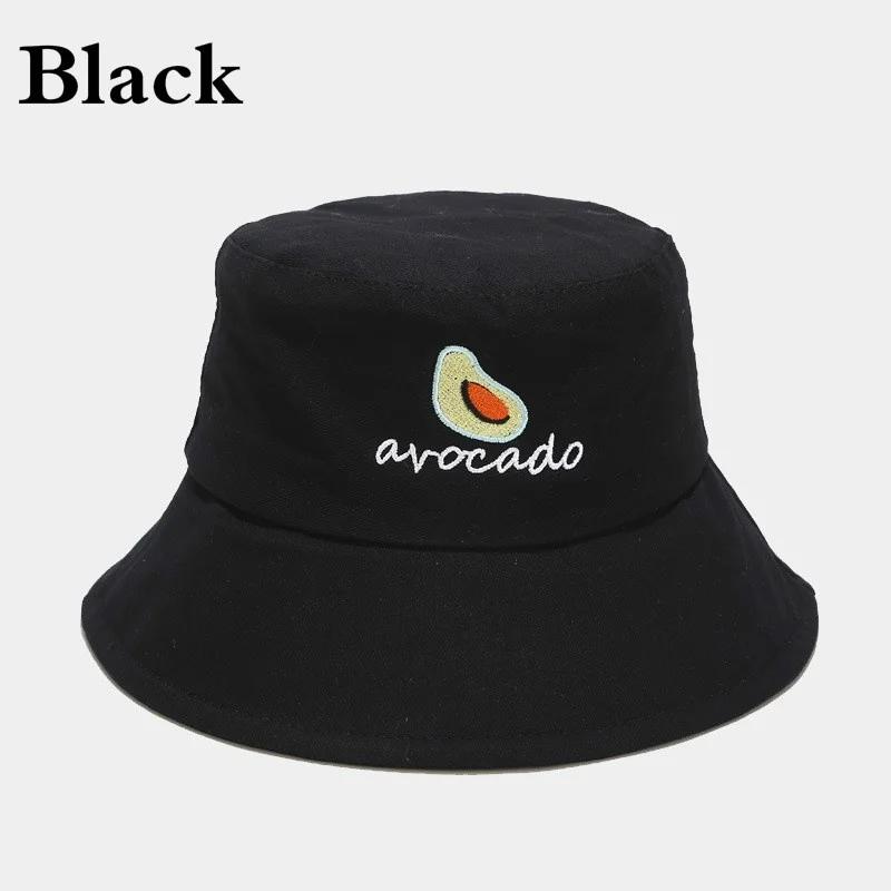 

Вышитая панама с авокадо, шляпа от солнца для активного отдыха, летняя рыбацкая шляпа для мужчин и женщин(56-58cm) black