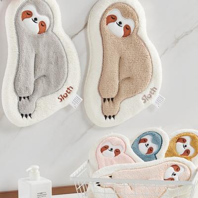 Cute Sloth Hanging Hand Towel Thickened Coral Velvet Absorbent Quick Drying Towel Bathroom Kitchen Supplies