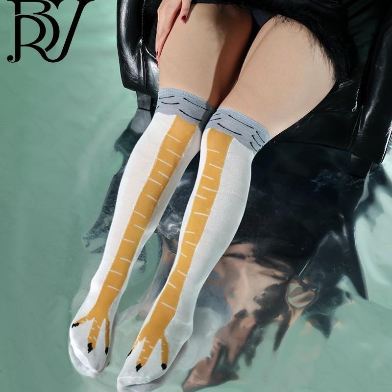 

Halloween chicken feet socks funny cotton socks warm knee socks stockings stockings thin black silk air conditioning socks One size fits all