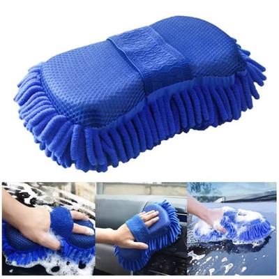 Car Cleaning Glove Microfiber Chenille Soft Coral Sponge Super Absorbent