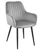 SOLDEN Chair - Silver-gray Velvet / Black Legs X 1