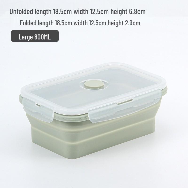 Collapsible Silicone Lunch Box Set: Microwave Steaming, Fresh-Keeping, 4-Piece Bento for Office & Picnic