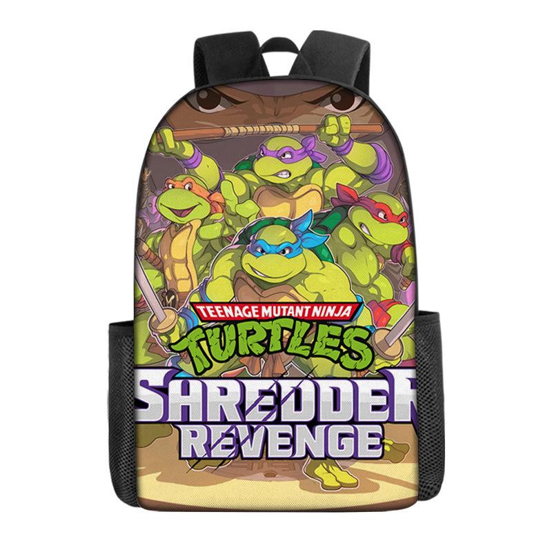 Teenage Mutant Ninja Turtles Children'S School Bag Elementary School Student Cartoon Breathable Backpack Cute Burden Reduction Cool Anime Backpack