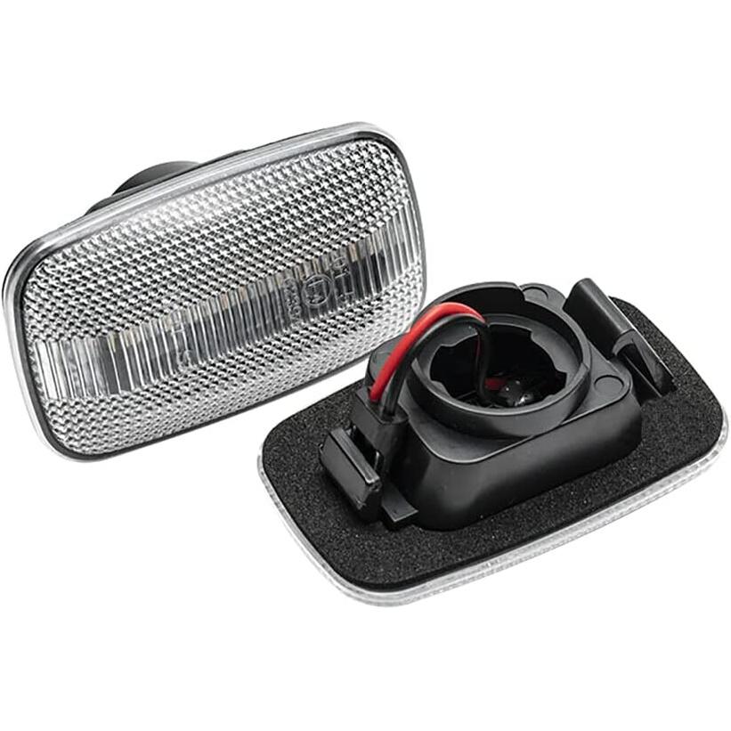 Riloer LED Fender Side Marker Light, Clear Lens Solid Amber Light, Compatible with Toyota Land Cruiser 100/70/80 Series Compatible with Lexus LX470
