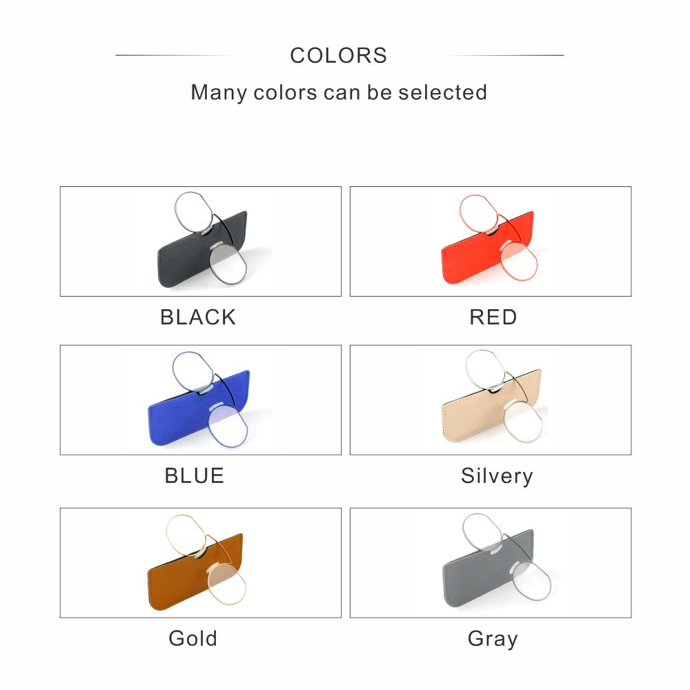 Lesebrille für Herren Clip Nase Tragbar Ohne Bügel Alterssichtige Brille Oval Metall Hohe Qualität Mit Etui