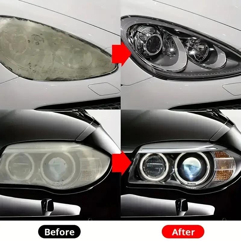 Headlight Brightness Restoration Cream, No Sanding Required, Removes Yellowing and Haze, Long-lasting Clarity